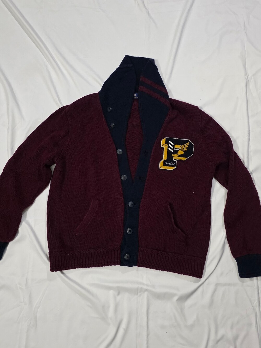 Polo Ralph Lauren P-Wing Varsity Letterman Cardigan Sweater Men’s